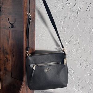 Coach Black Pebbled Leather Shoulder Bag